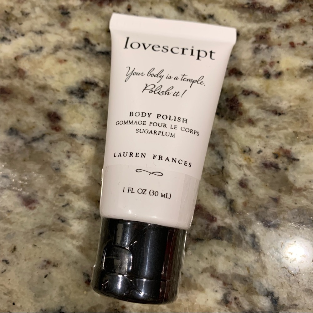 2/13$ 🍁 NEW~Lovescript~Body Polish~Lauren Frances~Sugar Plum~1 oz